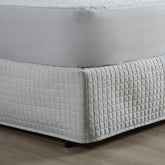 Saia Para Cama Box Matelada 150 Fios Quadriculada (CINZA, QUEEN)