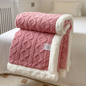 Cobertor Manta Glamour Casal Dupla Face com Sherpa