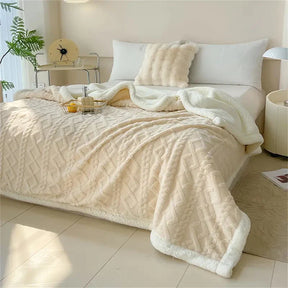 Cobertor Manta Glamour Casal Dupla Face com Sherpa
