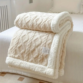 Cobertor Manta Glamour Casal Dupla Face com Sherpa