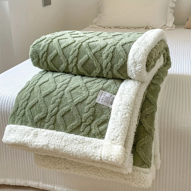 Cobertor Manta Glamour Casal Dupla Face com Sherpa