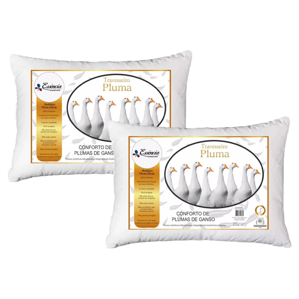 Kit de 2/4 Travesseiros Pluma de Ganso
